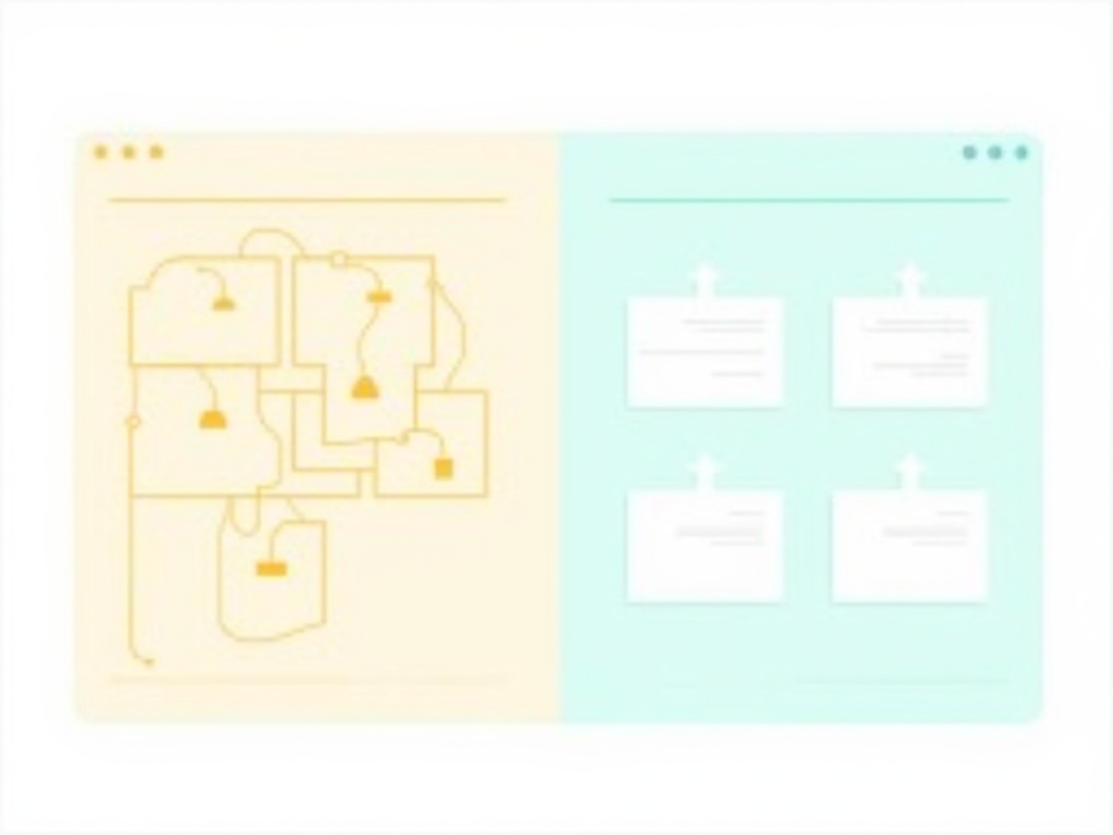 A cluttered internal board on the left beside a simplified client board on the right