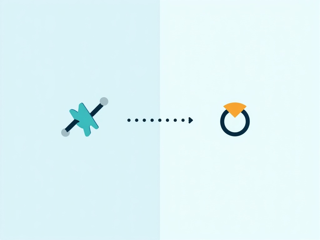 A jagged switching path versus a smooth single-task path to done