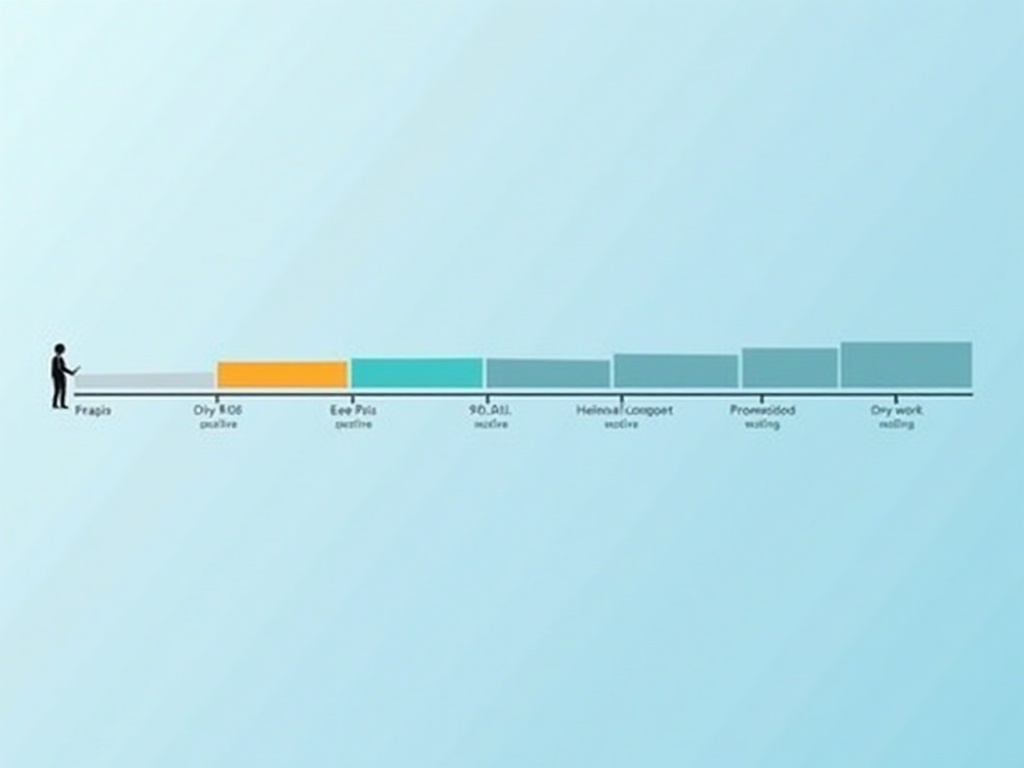 A timeline bar with a small active segment and much larger waiting segments