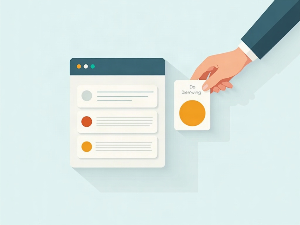 A hand pulling one card from the To Do column into the Doing column of a kanban board