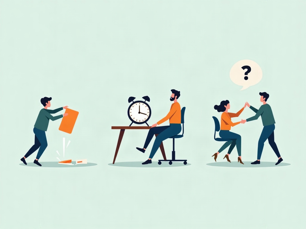 Illustration of three ways a handoff fails: dropped, delayed, and unclear ownership